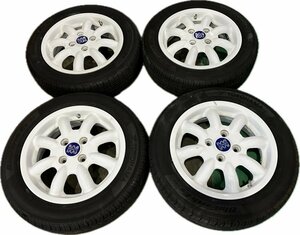 ★夏 22年製!! LA800S ダイハツ キャンバス　MINILITE 白 14インチ アルミ ホイール　4本　14×4.5J +45 PCD100 4穴 ハブ径54　155/65R14★