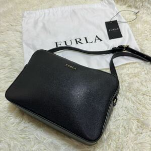 1円〜■極美品■FURLA フルラ リリー LILLI カメラバッグ ショルダーバック 肩掛け レザー ブラック 黒色271