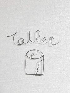 ワイヤーアート ワイヤークラフトToilet文字入り トイレットペーパー 壁飾り