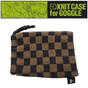 EQ GOGGLE KNIT CASE (カラー CUBE BROWN ) イーキュー ゴーグル ニットケース スキー スノーボード