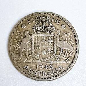 オーストラリア 1フローリン銀貨 1946年 中古 アンティーク 硬貨 コインの画像2