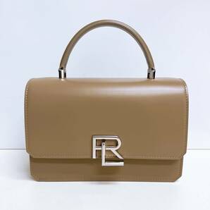 森泉 長谷川潤 鈴木えみ 2023年 未使用 定価328000円 Ralph Lauren Collection RL888 ボックス カーフスキン トップ ハンドル ハンドバッグの画像3