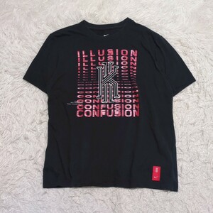 NIKE　ナイキ　半袖　Tシャツ　L　バスケットボール　プリントT　黒　ブラック　メンズ