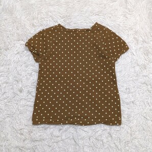 Seraph セラフ 半袖 Tシャツ トップス 120cm 水玉 ドット ブラウン キッズ 子供服の画像2