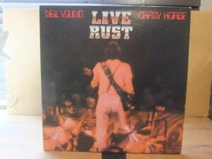 ニール・ヤング[Neil Young & Crazy Horse/Live Rust ライヴ・ラスト]ジャケ&盤ともに、ほぼ美品！！初回国内盤！