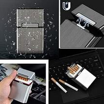 グレー [Noinkoti] タバコケース メタルシガレットケースは85mm20本のタバコ 軽量アルミニウムプラスチックシガ_画像6