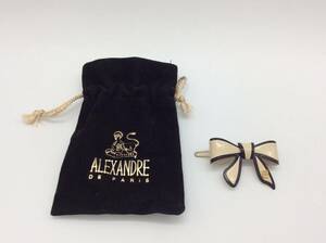 #9903　ALEXANDRE de Paris アレクサンドル ドゥ パリ ヘアピン ヘアアクセサリー バレッタ リボン 袋付き