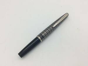 #0002 PILOT パイロット 万年筆 エリート Elite 金属キャップ ペン先 18K 750 F H477 格子柄 ショート軸