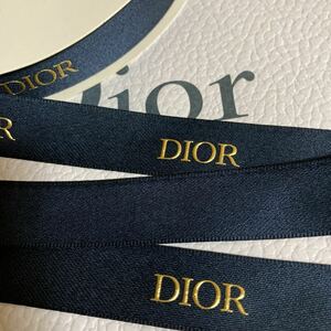 Dior/2021 Рождество ограничение темно-синий & Gold Logo лента [ ширина 2.×1m]