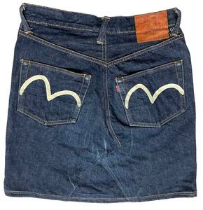  Evisu EVISU dark blue No.1 SPECIAL special LOT.2000 Denim skirt W34 approximately 74cm indigo 