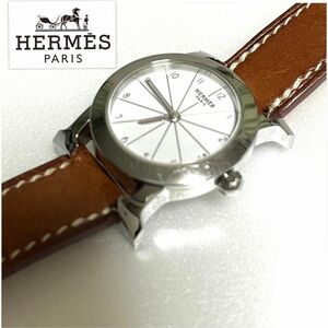 【美品】HERMES Hウォッチロンド 腕時計 時計 ステンレススチール HRI.210 レディース