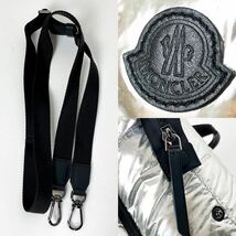 6★1円 MONCLER モンクレール ショルダーバッグ ロゴ ボディバッグ ナイロン シルバー ハンドバッグ 2way_画像9