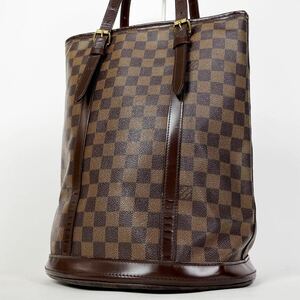 1円◎ LOUIS VUITTON ルイヴィトン ダミエ マレ エベヌ N42240 バケツ トート ショルダー 肩掛け ハンドバッグ 