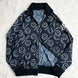  ultimate beautiful goods PEARLY GATES Pearly Gates Zip jacket navy series navy blue 4 M L Nico Smile Golf wear blouson 