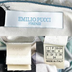 極美品 エミリオプッチ EMILIO PUCCI ★Italy製 ロングワンピース シルク マキシ 総柄 Aラインの画像10