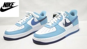 新品◆国内正規品 NIKE AIR FORCE1 LOW white*blue 26.5cm◆ナイキ エアフォース1 ロー スプリット ホワイト*ブルー US8.5