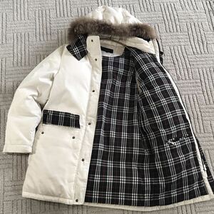 バーバリーブラックレーベル［ダウンコート］2WAY フォックスファー サイズM ジャケット アウター BURBERRY BLACK LABEL ノバチェック総柄