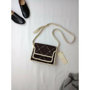 MARNI Marni intarsia-knit logo satchel bag Logo sa che ru bag shoulder bag dark brown 