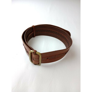 HENRY CUIR Anne leak i-ru leather belt Brown 