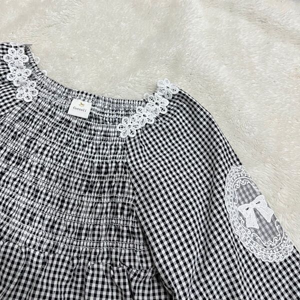 バースデイ cottoli コトリ チェック柄 ブラウス 90