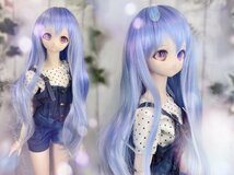 ●ドールウィッグ*エアリーロング*あじさい色*9～9.5インチ（MDD DD SD SmartDollなど）●doll wig*dollwig●_画像1