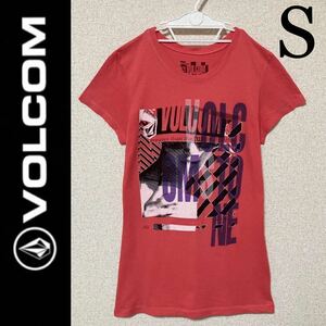 美品☆VOLCOM 半袖Ｔシャツ S 赤 レッド ボルコム