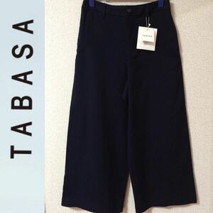 新品タグ付き☆TABASAガウチョパンツ32ワイドパンツ 紺ネイビー タバサ