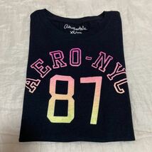 １回着新品同様☆AEROPOSTALE 半袖Tシャツ 2着セット XS 黒 ブラック グレー 2点セット エアロポステール_画像2