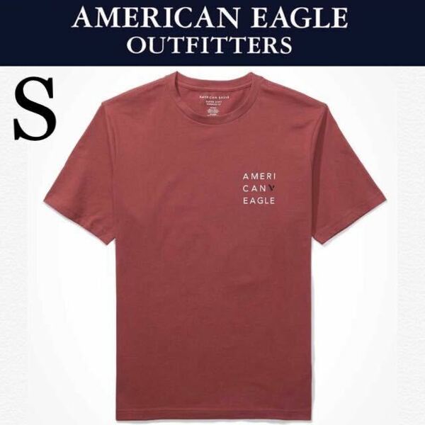 新品タグ付き☆American Eagle半袖ＴシャツS バーガンディ アメリカンイーグル