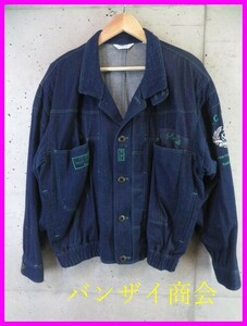2130b20* superior article. * made in Japan *PIASPORTS Piasports gorgeous embroidery Denim blouson 4/ jacket / polo-shirt / black Piaa / the best Piaa 