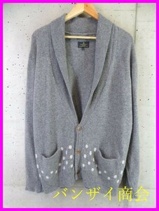 7203s16* superior article. * Paul Smith *R.NEWBOLDa-ru new ball do polka dot dot pattern shawl color collar wool knitted cardigan XL/ sweater 