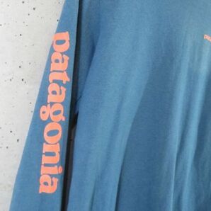 8130b4◆良品です◆Patagonia パタゴニア 袖ロゴ 長袖Tシャツ XS/カットソー/アウトドア/ジャケット/マウンテンパーカー/シェル/ストームの画像2