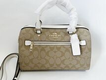 コーチ COACH ハンドバッグ ショルダー 2WAY レディース PVCレザー ベージュ アウトレット 保存袋付き 新品未使用_画像1