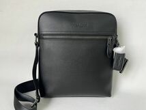 コーチ COACH ショルダーバッグ 斜め掛け メンズバッグ レザー ブラック 保存袋付き 新品未使用_画像1