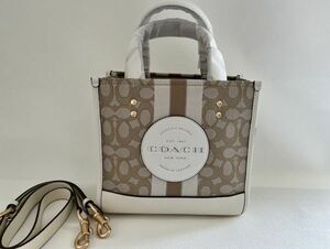 コーチ COACH ハンドバッグ レディース ショルダーバッグ 2WAY ジャガード ベージュ 保存袋付き 新品未使用