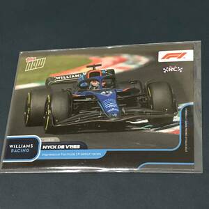 2022 F1 Topps Now formula 1 Nyck de Vries RC Impressive Formula 1 debut races ルーキーカード