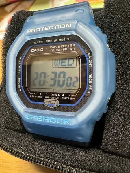 極美品 CASIO G-SHOCK 限定 イルクジ スクウェア ブルー 電波ソーラー タフソーラー