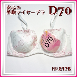 lady's【D70】◆新品◆チュールレース♪美胸ワイヤーブラ＜ホワイト＞◆817B　Aya