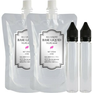 ■送料無料■ 400ml ベースリキッド 煙大目比率 60:40 VAPE プルームテック.