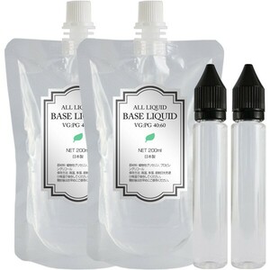 ■送料無料■ 400ml ベースリキッド 純正比率 40:60 VAPE プルームテック