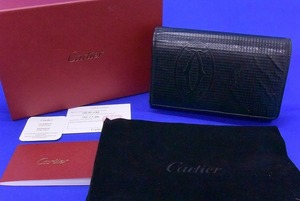 カルティエ Cartier 高級感と華やかさ 艶のある上品な魅力 ハッピーバースデー 二つ折り財布 中型 ミドルウォレット 黒 L3001242