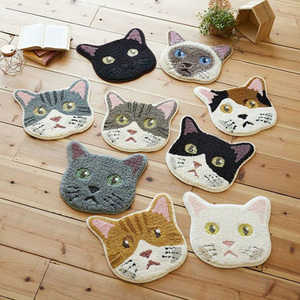 【送料無料】ラグ マット HOME RUG MAT 2024-2025 NEKOKAO/No.143-00834 #チャシロ 35x38cm