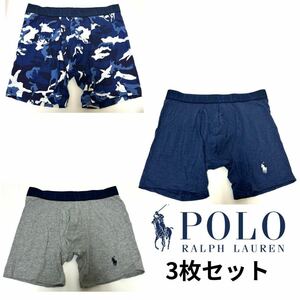 ポップなデザイン　POLO RALPH LAUREN ボクサーパンツ　3枚セット　ラルフローレン　Mサイズ　アンダーウェア　下着　新品未使用　カモフラ