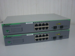 ☆2台セット！Allied Telesis/アライドテレシス Gigabit +2SFP Combo Web Smart Switch AT-GS950/8！(MID-2611)「80サイズ」☆