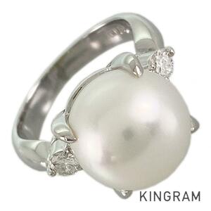  ring Pt900 south . White Butterfly pearl diamond 7 number (47) rng[ used ]