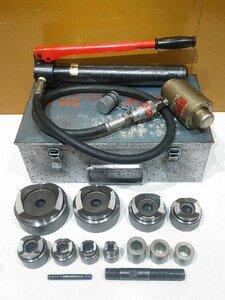 (１円スタート) 泉精器 油圧式パンチャー SH-10-1 ＆ 手動油圧ポンプ HP-180N + ダイスセット / 穴あけ工具 動作良好 A1401