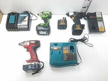 (1円スタート！) 充電式 インパクトドライバ 3台セット / マキタ TD123D / TD147D ＆ パナソニック EZ7207 / 動作良好 A1447_画像1