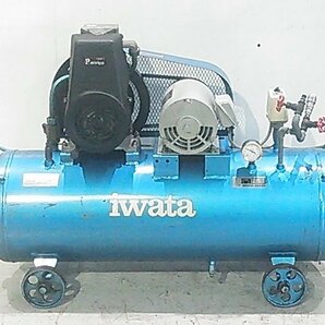 (1円スタート！) アネスト岩田 iwata レシプロコンプレッサー SP-15P タンク容量80L 三相200V 動作良好 ※店舗引取り歓迎 A2047の画像1