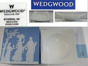 643/美品/WEDGWOOD ENGLAND1759 ウェッジウッド 直径：約23.5cm 高さ約5～6.5cm ★洋食器.皿.プレート.スクエア.ホワイト.白