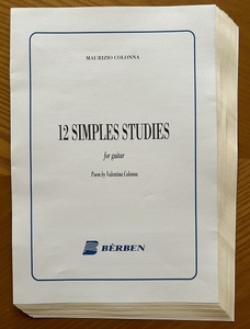 断裁済【ギター楽譜】「マウリツィオ・コロンナ 12 Simple Studies」全12曲31頁 Berben社